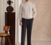 Pullover aus Wollmischung mit Zopfmuster