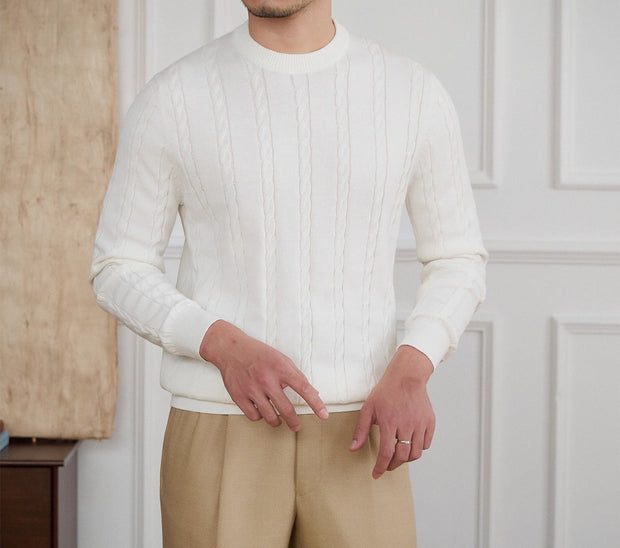 Pullover aus Baumwolle mit Zopfmuster