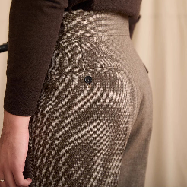 Hose aus Wollmischung mit Hahnentrittmuster und Gurkha-Bund