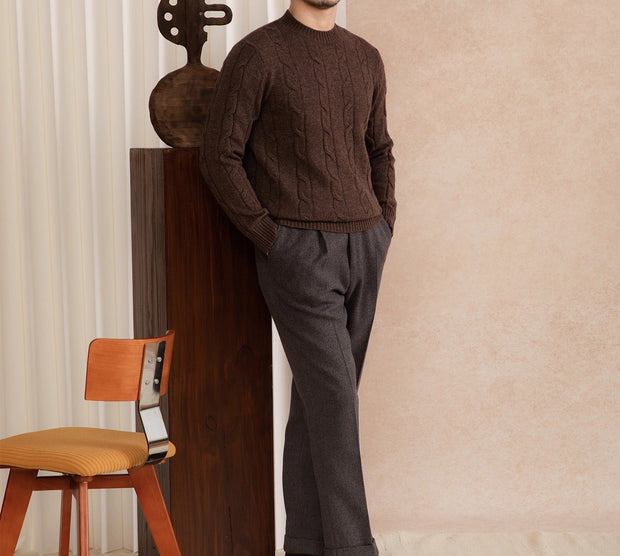 Pullover aus Wollmischung mit Zopfmuster