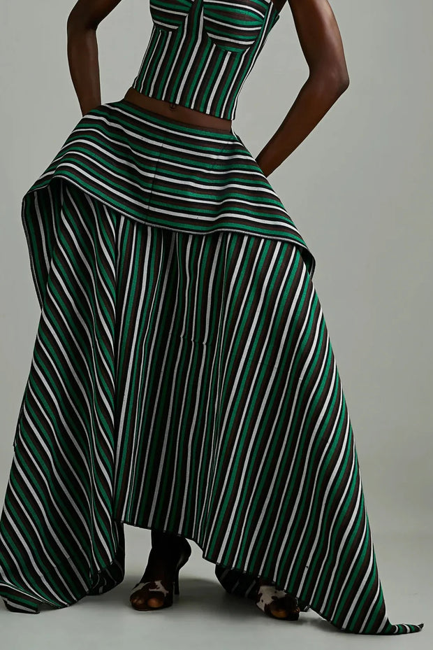 Lagenrock-Langes Kleid-Set