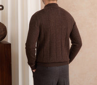 Pullover aus Wollmischung mit kurzem Reißverschluss und langen Ärmeln