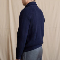 Strickjacke mit Rippstruktur und Schalkragen