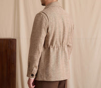 Jacke aus Wollmischung mit Fischgrätmuster und sportiver Optik