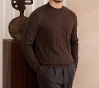Pullover aus Wollmischung mit Zopfmuster