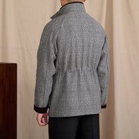 Jacke aus Wollmischung mit Prince-of-Wales-Muster und Wattierung