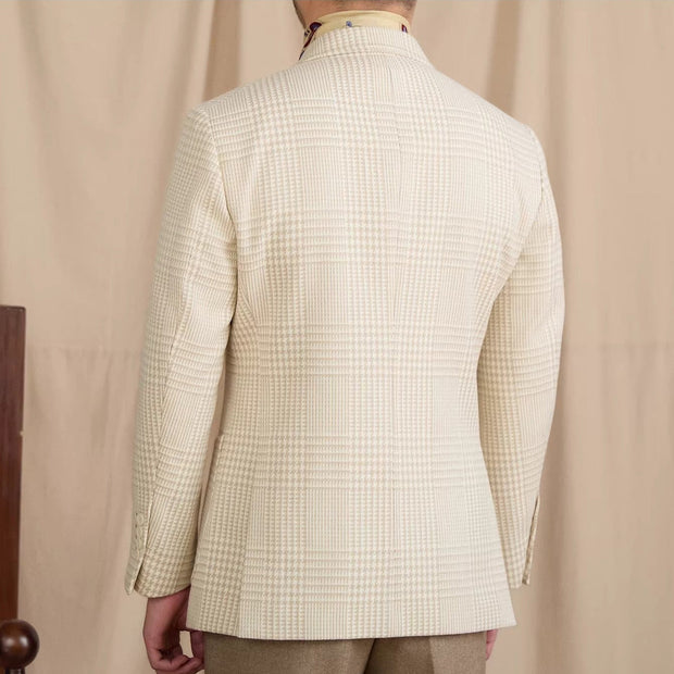 Jacke mit Prince-of-Wales-Muster und doppelreihigem Schnitt