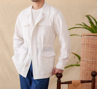 Hemdjacke aus Leinen mit Reverskragen