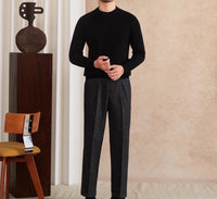 Pullover aus Wollmischung mit Rippstruktur und langen Ärmeln