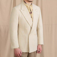 Jacke mit Prince-of-Wales-Muster und doppelreihigem Schnitt