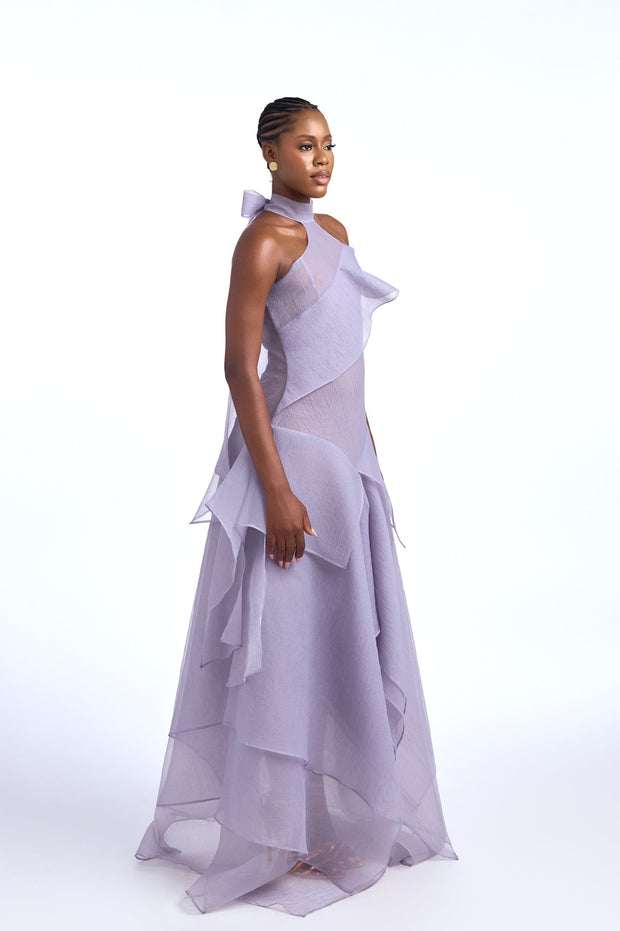 Arida geschichtetes Maxi-Kleid mit Schleife im modernen Stil