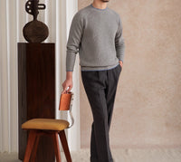 Pullover aus Wolle mit strukturierter Oberfläche und Kontrastdetails