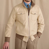 Jacke aus Kunstwildleder mit Kontrastdetails