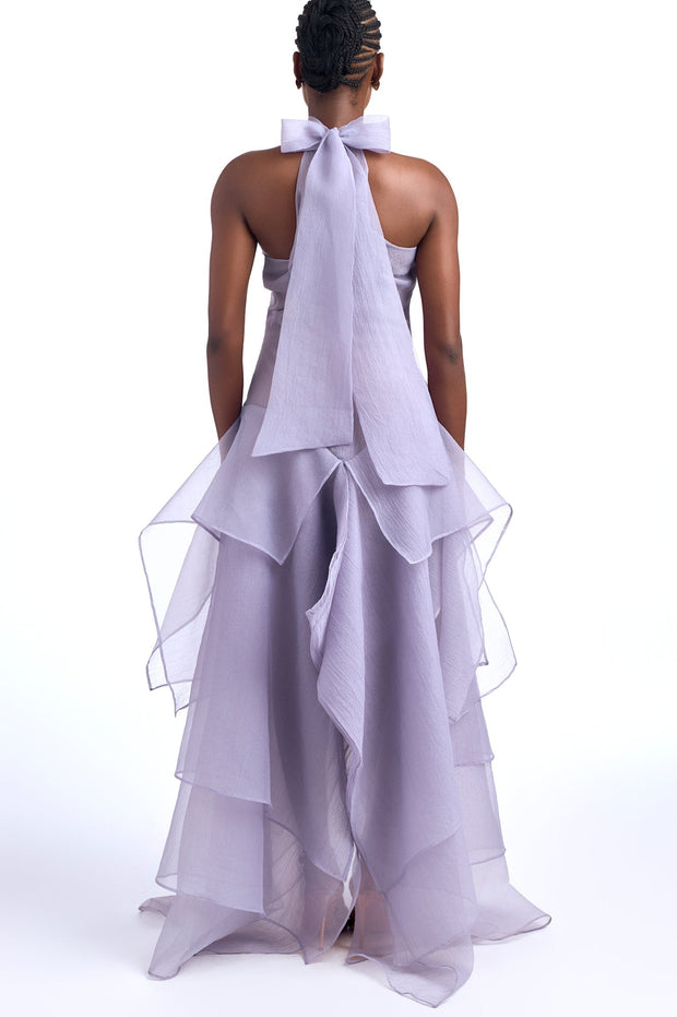 Arida geschichtetes Maxi-Kleid mit Schleife im modernen Stil