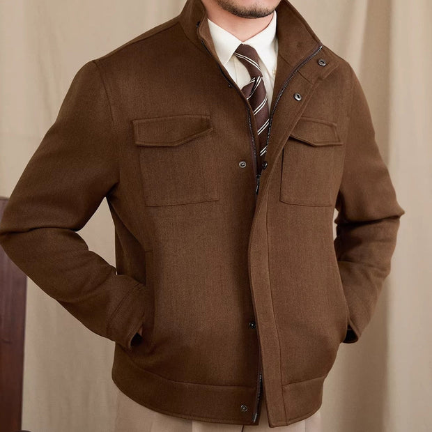 Jacke aus Wollmischung mit verkürztem Schnitt
