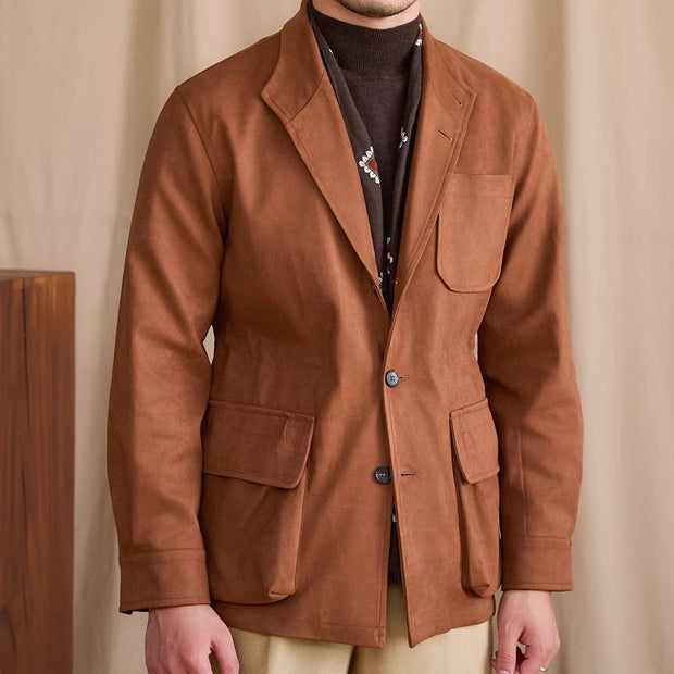 Jacke aus Kunstwildleder mit sportiver Optik