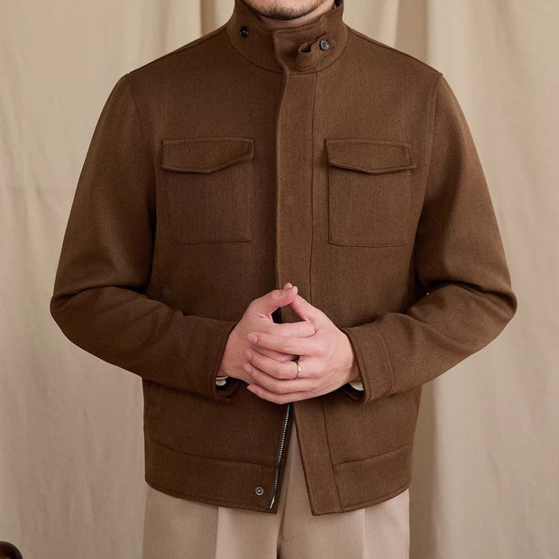 Jacke aus Wollmischung mit verkürztem Schnitt