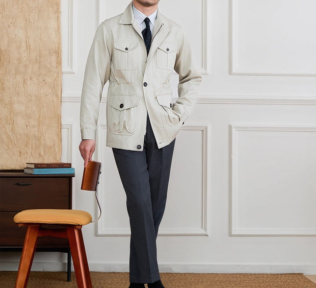 Jacke aus Baumwollmischung mit Reißverschluss
