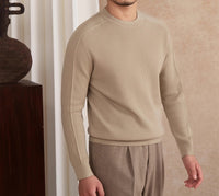 Pullover aus Wollmischung mit Rippstruktur und langen Ärmeln