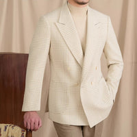 Jacke mit Prince-of-Wales-Muster und doppelreihigem Schnitt