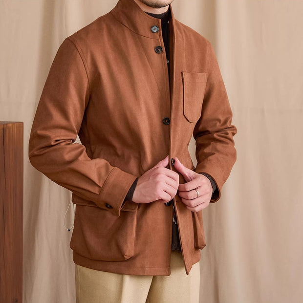 Jacke aus Kunstwildleder mit sportiver Optik