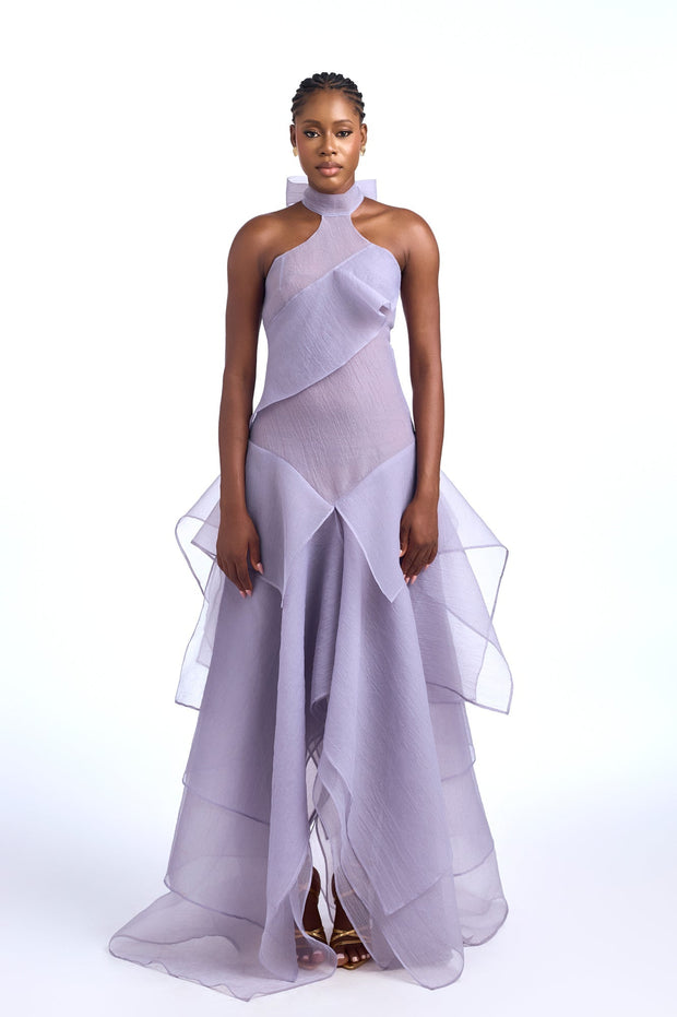 Arida geschichtetes Maxi-Kleid mit Schleife im modernen Stil