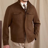 Jacke aus Wollmischung mit verkürztem Schnitt