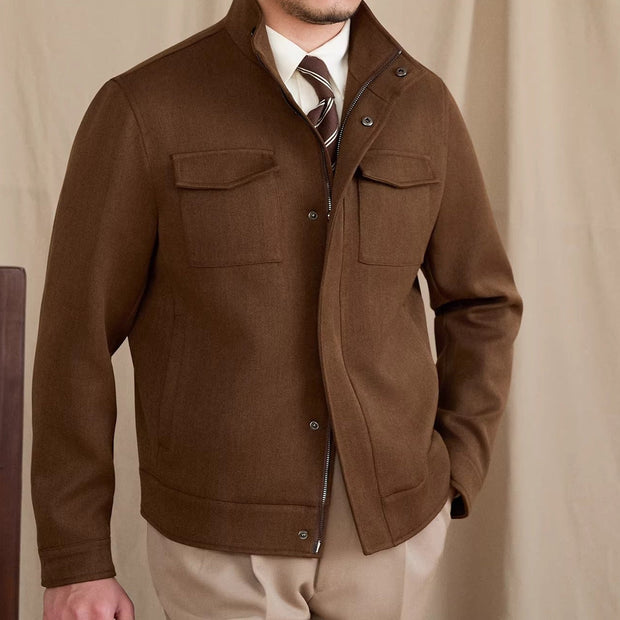 Jacke aus Wollmischung mit verkürztem Schnitt