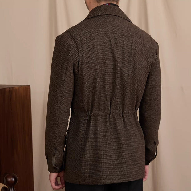 Jacke aus Wollmischung mit Reverskragen und Militärdetails