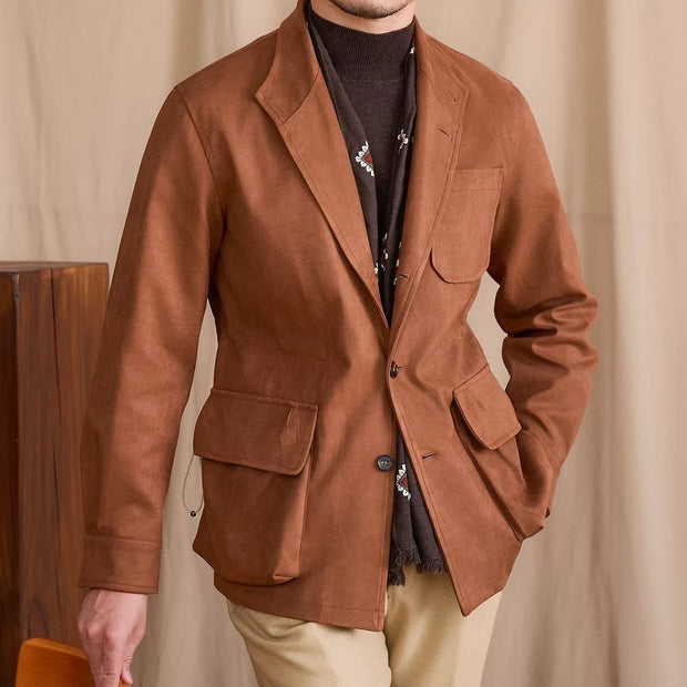 Jacke aus Kunstwildleder mit sportiver Optik