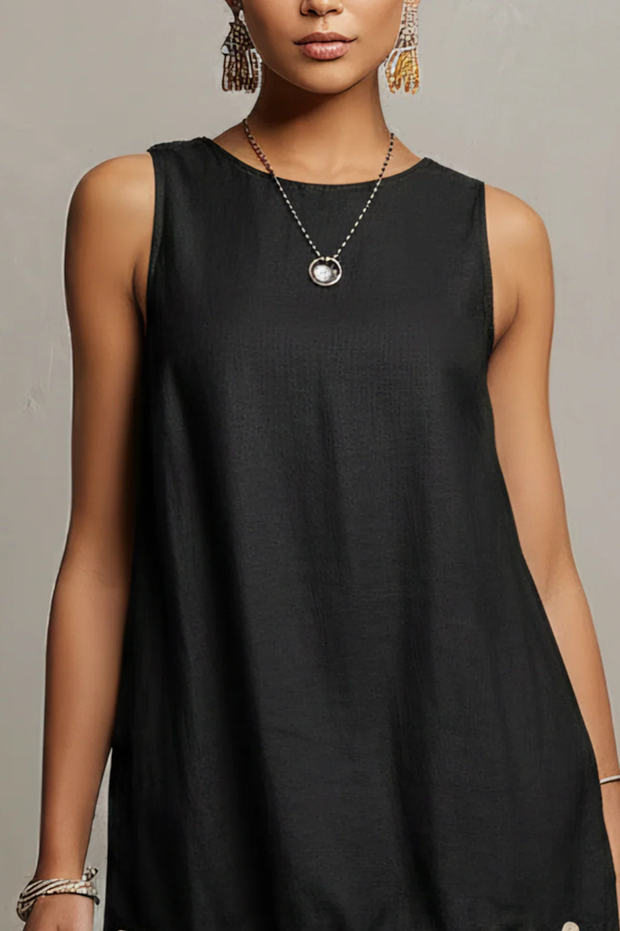 Mini-Kleid im Neckholder-Stil mit Kunstwildleder-Quasten