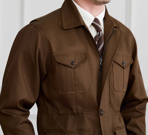 Jacke aus Baumwollmischung mit Reißverschluss