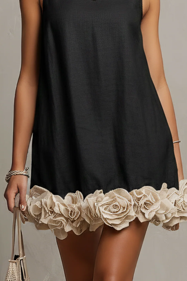 Mini-Kleid im Neckholder-Stil mit Kunstwildleder-Quasten