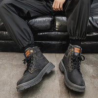 Halbhohe Freizeitstiefel aus Canvas-Denim für Herren - Eron