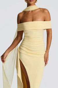 Joyce Langes Kleid in Zitronengelb