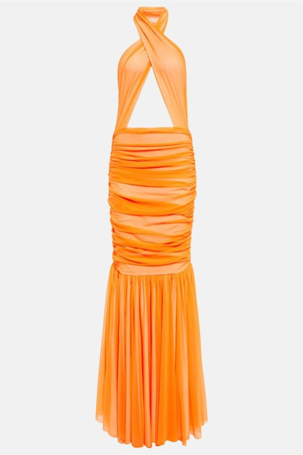 Jodie Cross Neckholder-Langes Kleid