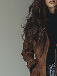 Vintage Wildleder Trenchcoat