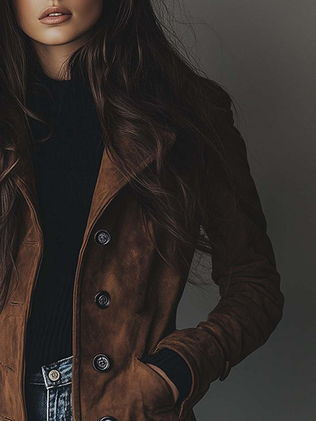 Vintage Wildleder Trenchcoat