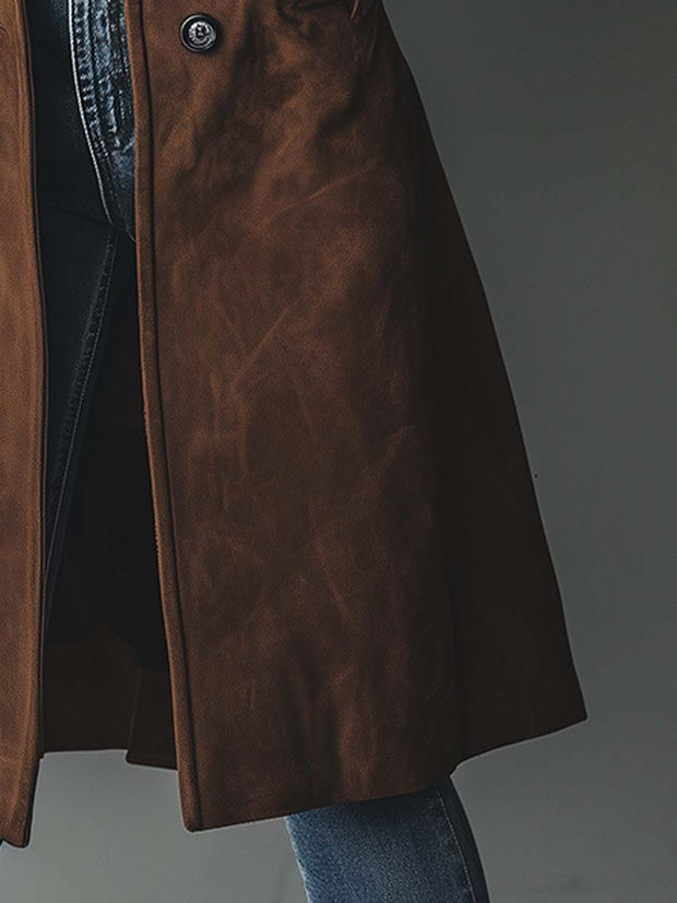 Vintage Wildleder Trenchcoat