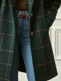 Retro Revers Karo Tweed Mantel