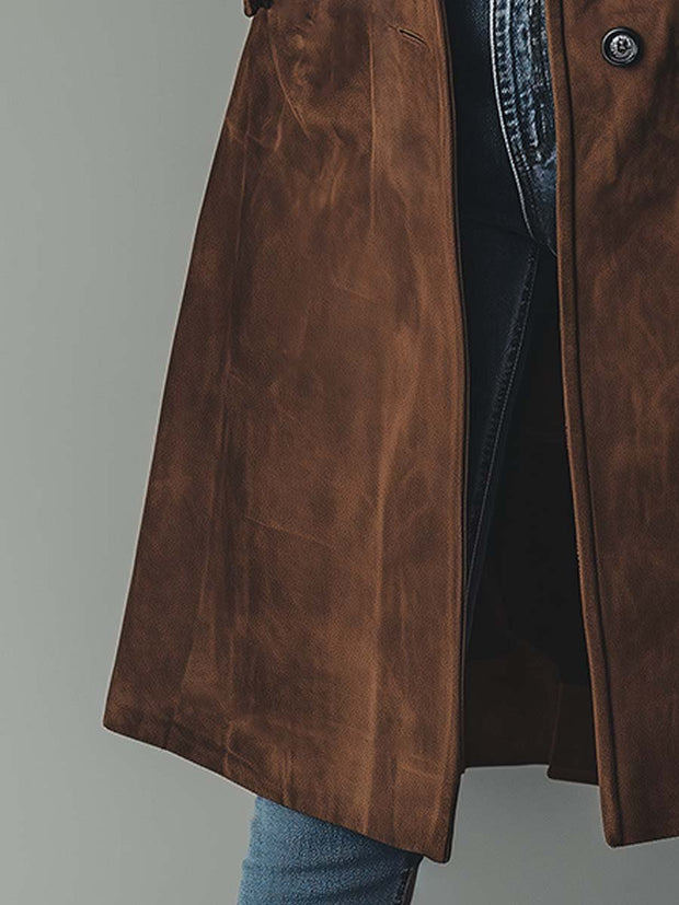 Vintage Wildleder Trenchcoat