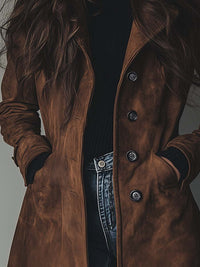 Vintage Wildleder Trenchcoat
