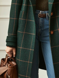 Retro Revers Karo Tweed Mantel