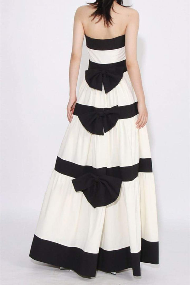 Karen Langes Kleid mit Schleife und Farbblockdesign