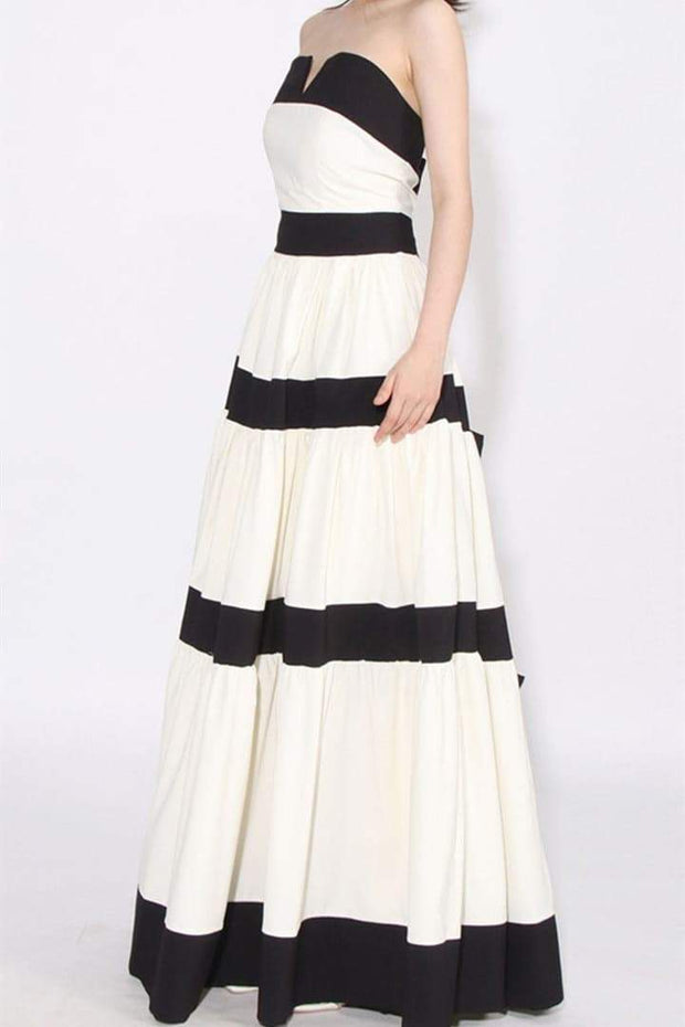 Karen Langes Kleid mit Schleife und Farbblockdesign