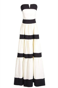 Karen Langes Kleid mit Schleife und Farbblockdesign