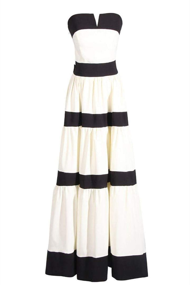 Karen Langes Kleid mit Schleife und Farbblockdesign