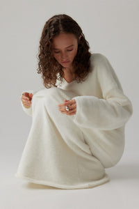 Barbara Strickset mit V-Neck und langen Ärmeln