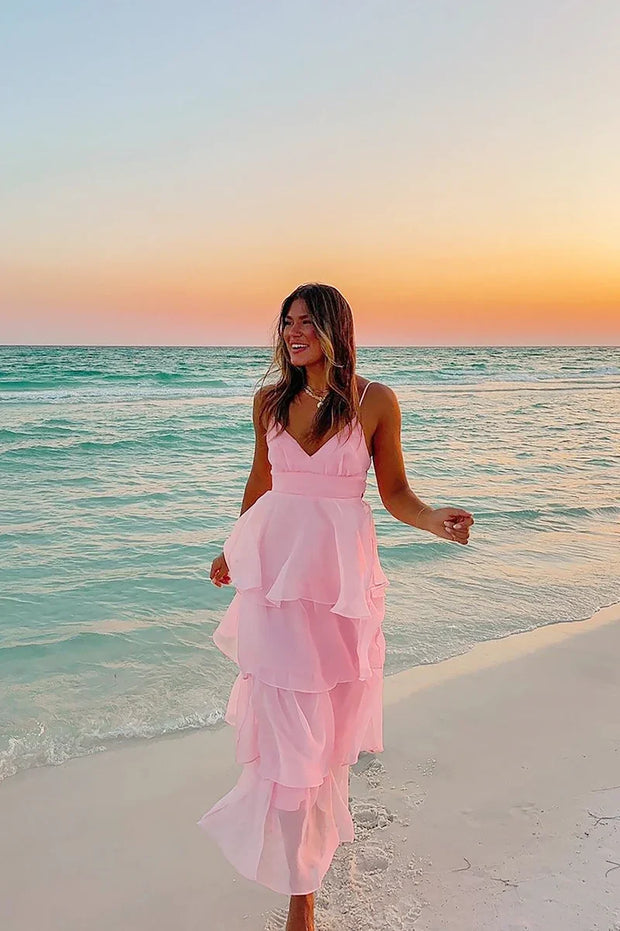 Shayla Langes Kleid - Rosa