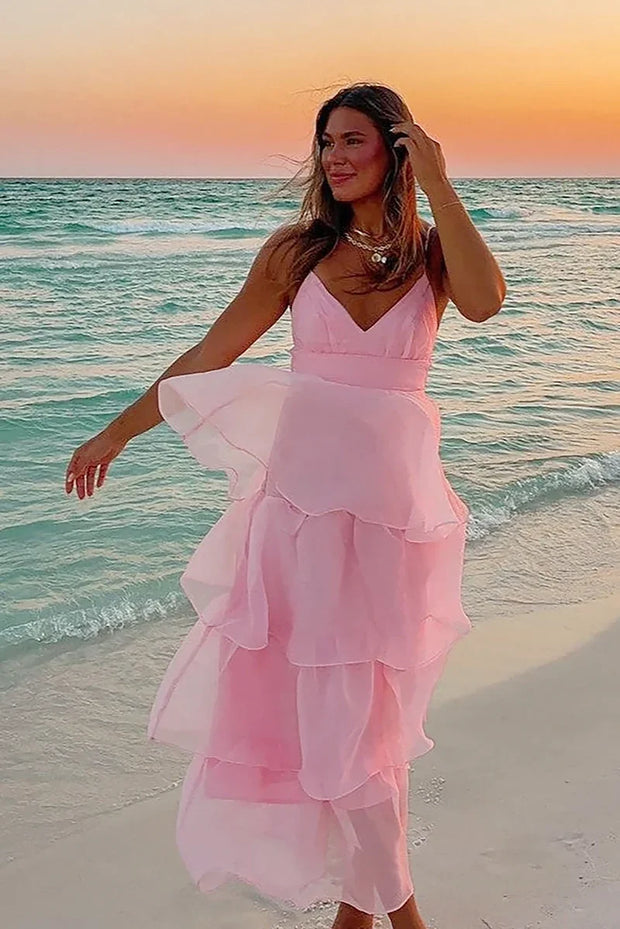 Shayla Langes Kleid - Rosa